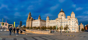 Der Teil der Drei Grazien von Liverpool Maritime Mercantile City