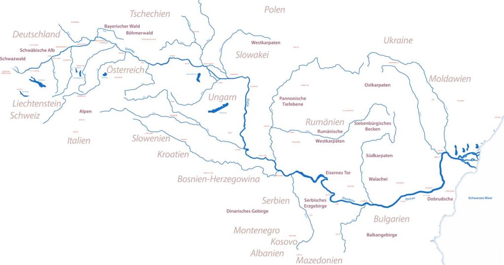 Donau-Landkarte