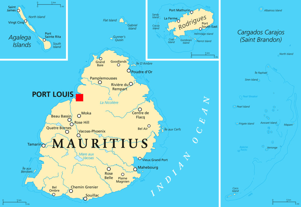 Landkarte Mauritius