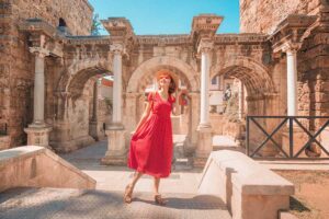 Antalya, Türkei. Das berühmte römische Hadrianstor
