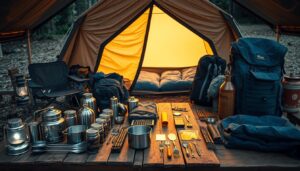Auswahl des Campingzubehörs