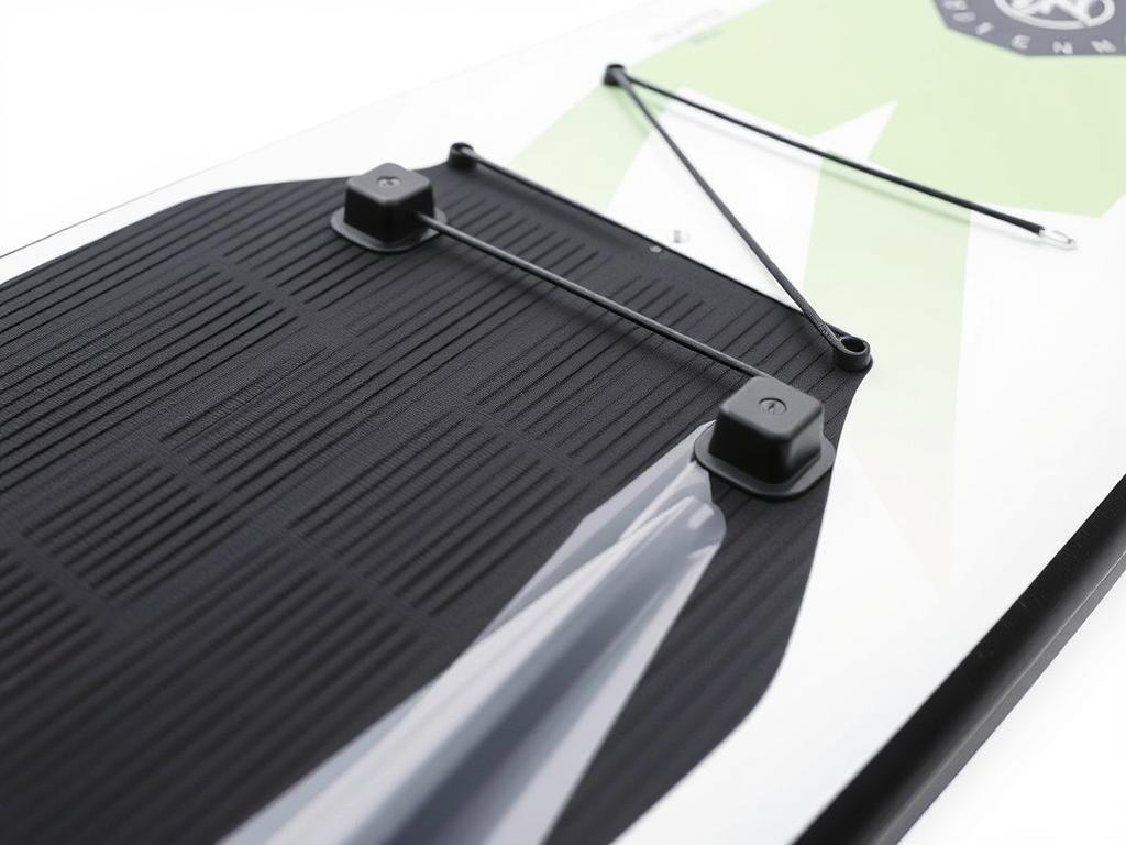 Fanatic Fly Air SUP Board Detail der Premium-Verarbeitung und des Stringer-Systems Fanatic Fly Air SUP Board Detail der Premium-Verarbeitung und des Stringer-Systems