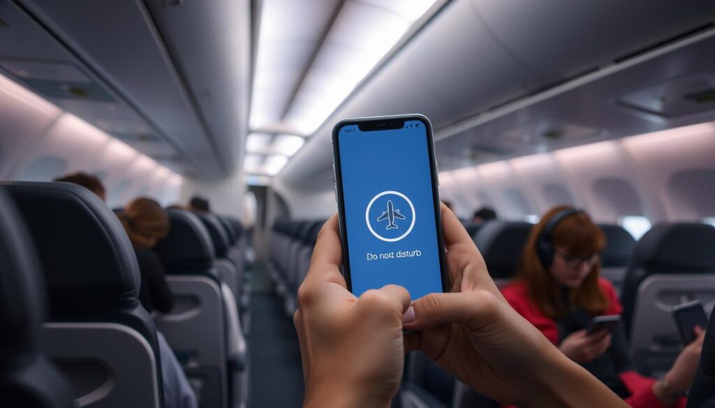 Verwendung von WLAN und Nicht-Stören-Funktion im Flugzeug Verwendung von WLAN und Nicht-Stören-Funktion im Flugzeug