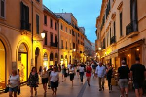 Abendliche Passeggiata in Lecce mit Einheimischen und Besuchern während einer Städtereise nach Lecce