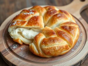 Frisch zubereitete Banitsa, ein traditionelles bulgarisches Blätterteiggebäck mit Käsefüllung