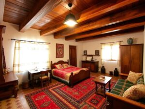 Gemütliches Zimmer im Old Plovdiv Guesthouse mit traditioneller bulgarischer Einrichtung