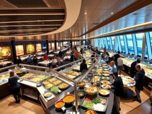 Buffet-Restaurant auf der Mein Schiff 3 mit vielfältigem Angebot