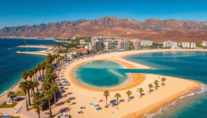 Playa de las Teresitas mit goldenem Sand und Palmen - Lastminute Deal Teneriffa