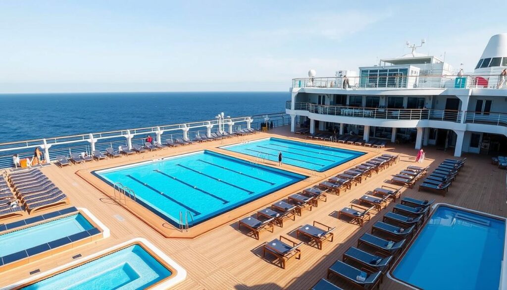 Pool-Bereich auf dem Oberdeck der Mein Schiff 4 Pool-Bereich auf dem Oberdeck der Mein Schiff 4