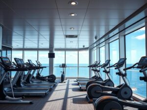 Symbolbild: Fitnessbereich auf der Mein Schiff 4 mit modernen Geräten