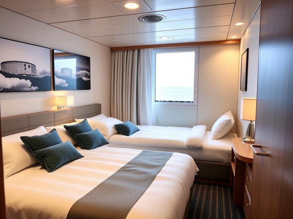 Symbolbild: Innenkabine auf der Mein Schiff 4 mit komfortabler Einrichtung Symbolbild: Innenkabine auf der Mein Schiff 4 mit komfortabler Einrichtung