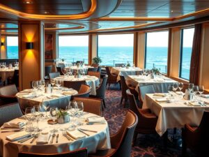 Symbolbild: Restaurant auf der Mein Schiff 4 mit gedeckten Tischen