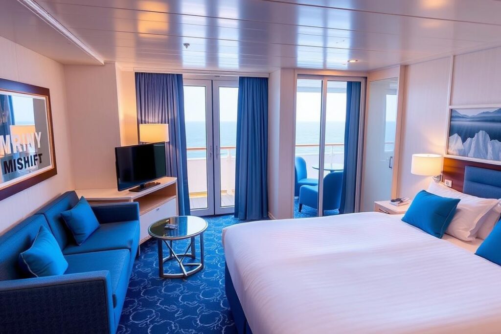 Balkonkabine auf der Mein Schiff 1 mit Meerblick für die David Garrett Cruise 2026 Balkonkabine auf der Mein Schiff 1 mit Meerblick für die David Garrett Cruise 2026