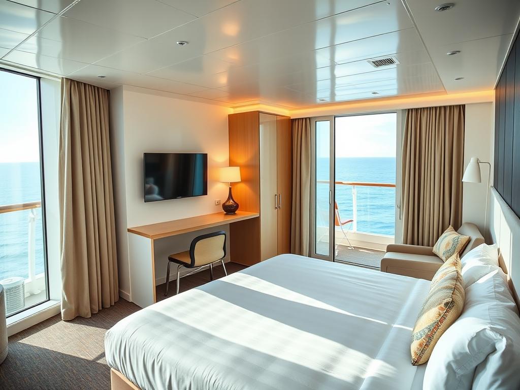 Balkonkabine auf der Mein Schiff Relax mit Meerblick