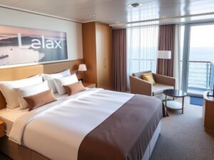 Balkonkabine auf der Mein Schiff Relax mit komfortabler Einrichtung