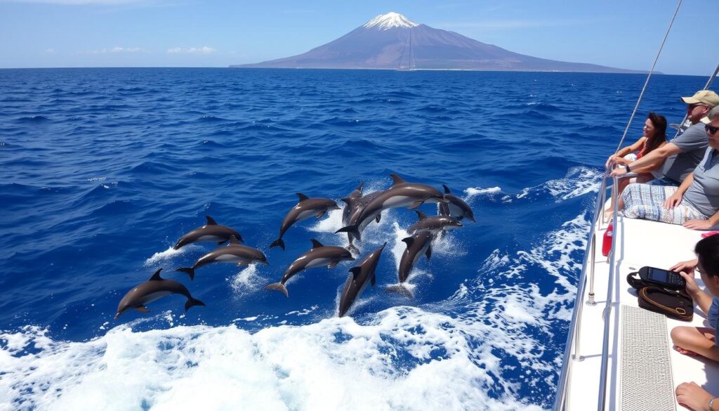 Delfine vor der Küste Teneriffas während einer Bootstour