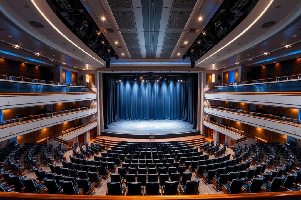 Theater der Mein Schiff 1 mit Bühne für die Konzerte der Rock 'n' Sail 2026 Theater der Mein Schiff 1 mit Bühne für die Konzerte der Rock 'n' Sail 2026