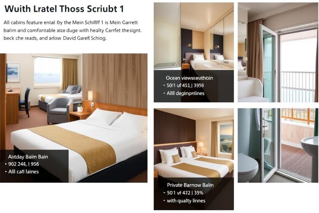 Verschiedene Kabinenkategorien auf der Mein Schiff 1 für die David Garrett Cruise 2026 Verschiedene Kabinenkategorien auf der Mein Schiff 1 für die David Garrett Cruise 2026