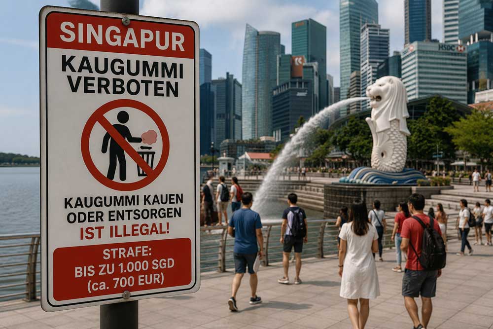 Kaugummiverbot an Singapurs Uferpromenade