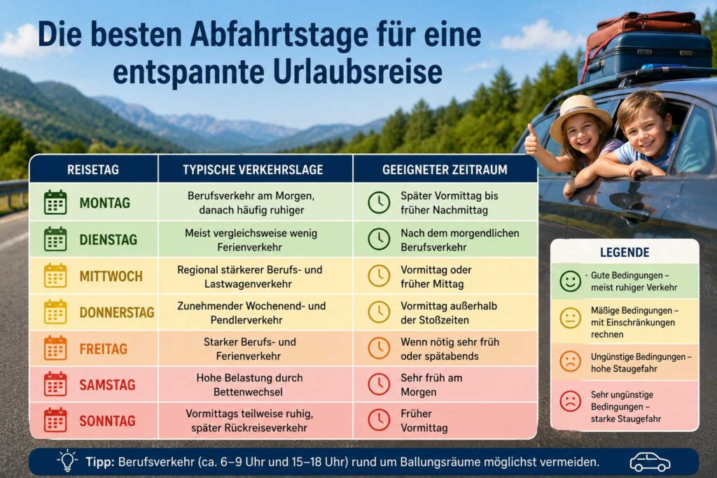 Die besten Reisezeiten fĂŒr entspannte Fahrten